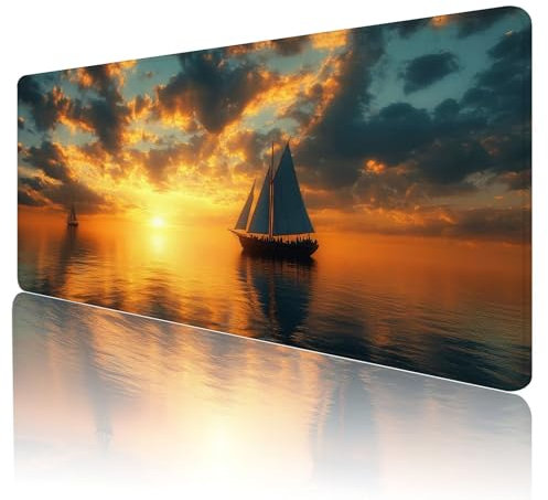 Gold Mouse Mat Gaming Mouse Pad xxl 700x300x3mm With Anti-Slip Base and Waterproof Surface Desk Mat Boat Mousepad, Soft Smooth Surface Mouse Matt Large Mouse Mats for Desk PC, Laptop, Decor Gift,O-81