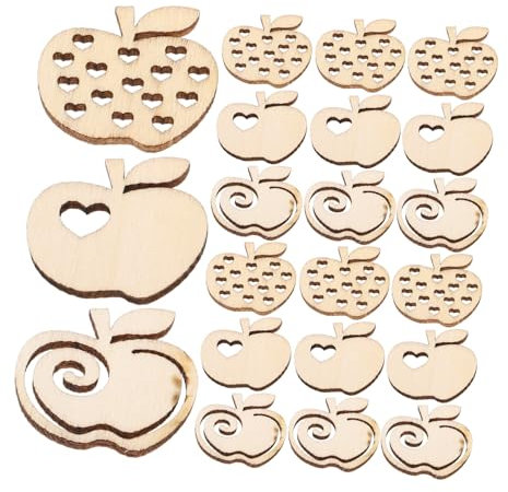 DIYEAH 100stücke Holzscheiben Deko Apfel Aus Holz Bastelzubehör Für Heimdekoration Langlebig Und Sicher Geeignet Für Party Und Festivitäten