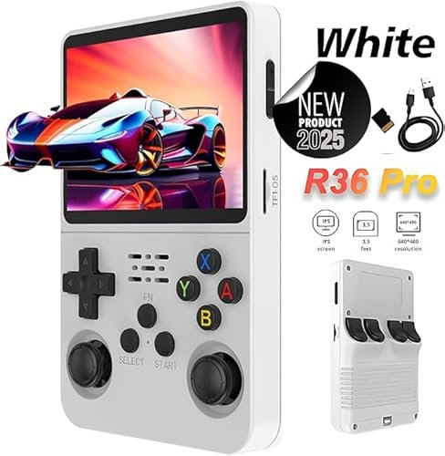 Consola Retro Portátil R36S Pro–+15.000 Juegos Incluidos–Mini Consola Arcade Versión 2025–Compatible con Juegos de PS1, PSP, N64, GBA, NeoGeo–Consola de Videojuegos Portátil HD 3.5”– Actualizada 2025