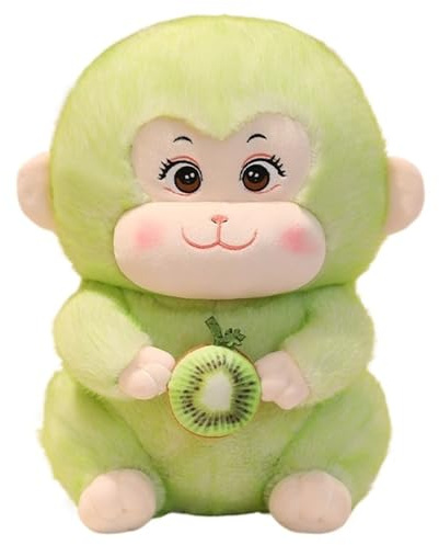 KUKUShining AFFE Plüschtier, Weiches Stofftier Mit Kiwi Affen Kissen Kuscheltier Kuschelige Plüsch Spielzeug Heimdekoration Puppe Zum Kuscheln(Green,18cm/7in)
