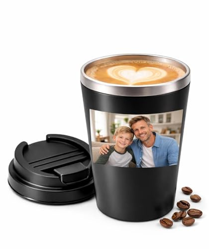 loongway Thermobecher Personalisiert mit Foto und Logo - Edelstahl Kaffee Thermobecher 380ml - Geburtstagsgeschenk Geeignet für den Einsatz bei der Arbeit in der Schule und im Freien