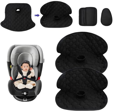 2 Stück Sitzschoner Auto Kindersitz Wasserdichte Schutzunterlage,Mit 3 Stück Schultermatten Kindersitzunterlage Universal Kindersitz Protektor Pad für Töpfchen Training Fit Alle Größen Autositze