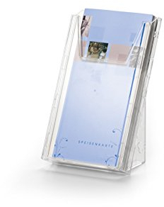 Durable Flyerhalter Combiboxx 1/3 A4, 1 Fach, für Tisch- und Wandanwendung, transparent, 859019