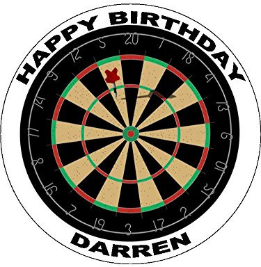 7.5 Dart Board Personalised PREMIUM RICE PAPER Edible Cake Topper