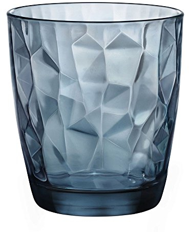 Bormioli Rocco Diamond Ocean Blue Wasserglas, 305 ml, Glas, blau, 6 Stück, Made in Italy