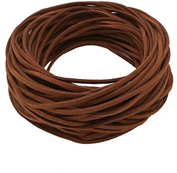 Lederschnur, 21 m Lederband Faux Wildleder Schnur Geflochtene Fäden zum Geschenken Verpacken DIY Basteln Schmuckherstellung Halskette Armband Perlen (Kaffee)