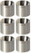 Hiska E-100 Eierbecher Edelstahl 6er Set, rostfrei, Design, handgeschliffen, made in Germany