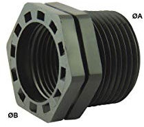 Réduction simple Male/Femelle BSP - Ø A: 3/4'' | Ø B: 1/2''