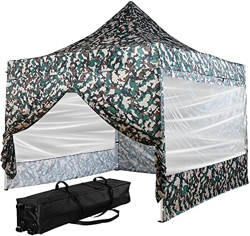 INSTENT Alu-Pavillon 3 x 3 m Pro wasserdicht UV Schutz 50+, Woodland mit 4 Seitenteilen