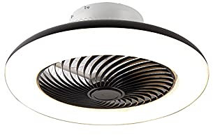 Qazqa clima - LED Dimmable Ventilateur de plafond variateur inclus - 1 lumière - Ø 550 mm - Noir - Design - éclairage intérieur - Salon I Chambre I Cuisine I Salle à manger