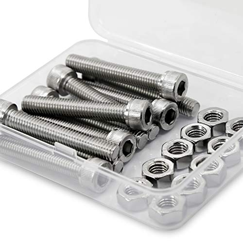 M8 x 50mm 10PCS vis à tête hexagonale acier inoxydable 304 Boulon à tête hexagonale Entièrement Filetée Boulons et écrous