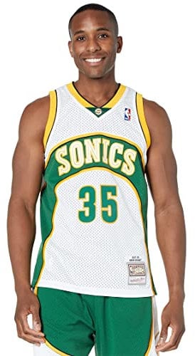 M&N Mixte Nba Swingman Maillot 2.0 Seattle Supersonics Kevin Durant T shirt, White / White, M EU