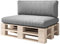 sunnypillow Palettenkissen mit abnehmbarem Bezug Palettenauflage Palettenpolster Palettensofa Sitzkissen Rückenlehne Indoor/Outdoor 2er Set 120 x 80 Grau