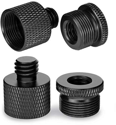 Frgyee Adaptateur de Support de Micro 5/8 Femelle à 3/8 Mâle et 3/8 Femelle à 5/8 Mâle Adaptateur à Vis Filetage pour Support de Microphone à Adaptateur de Trépied d'Appareil Photo Paquet de 4