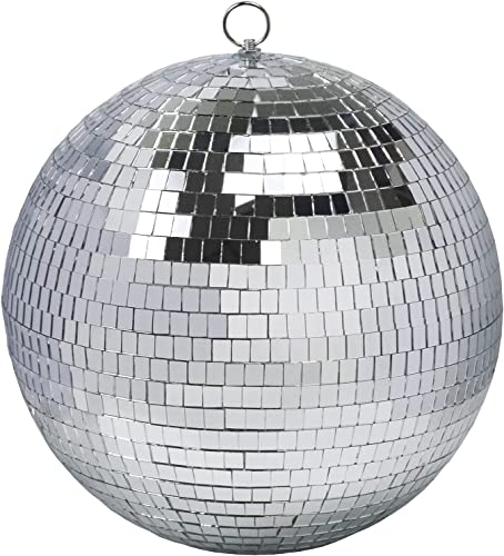 30cm Spiegel-Disco-Kugel ideal für eine Party oder DJ Lichteffekt Weihnachten (30cm, Silber)