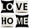 MYCDXE Dekorativ Kissenbezüge 4er Set Love Home Kissenbezug Kissenhülle Baumwolle Leinen Werfen Sie Kissenbezüge 45x45cm Schwarz