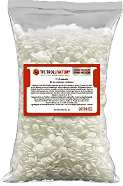 TFC Sojawachs Pastillen zum Kerzengießen und Selber machen I Vegan, nachhaltig & schadstofffrei I Wachslinsen zur einfachen Dosierung I 200g I weiß