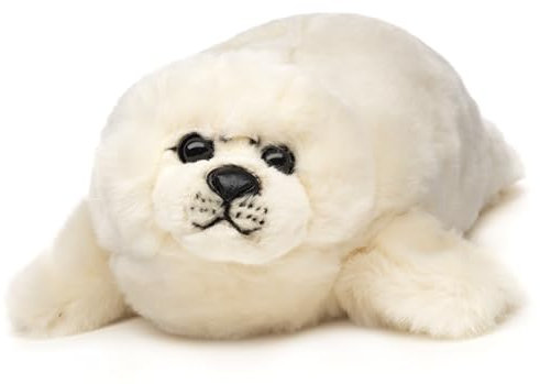 Uni-Toys - Seehund weiß - 36 cm (Länge) - Plüsch-Robbe - Plüschtier, Kuscheltier