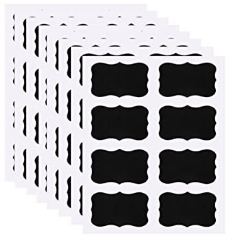 64 Chalkboard Labels for Jars, Erasable and Reusable Waterproof Blackboard Stickers Chalkboard Labels for Decorating Jars, Pantry, Home and Office, Scrapbooking (64 Small)
