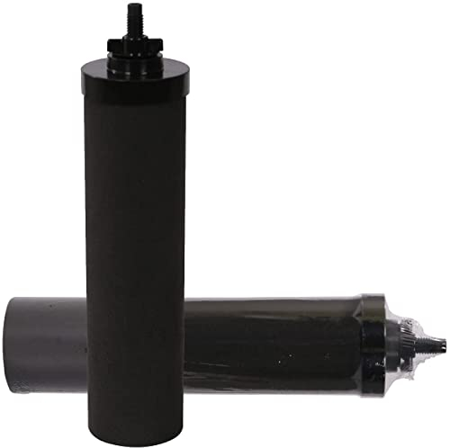HUINING Lot de 2 filtres à eau noirs pour unité de purification d'eau remplacement du filtre à eau seau domestique système de filtre à eau système de filtre à eau par gravité