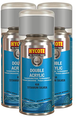 Hycote Kia Titanium Silver (Metallic) 150ml (Pack of 3)