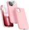 Dssairo [5 in 1 für iPhone 13 Pro Hülle, mit 2 Displayschutzfolien + 2 Stück Kameraobjektivschutz, Flüssigsilikon Ultra Slim Stoßfest Schutzhülle [Mikrofaserfutter] 6.1 (Rosa)