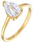 Elli Ring Damen Verlobungsring Solitär Tropfen mit Zirkonia in 925 Sterling Silber