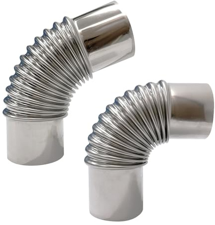 TAISOCA Juego de tubos de estufa de codo de 45 grados y 90 grados, tubo de estufa de 2.36 pulgadas, tubo de chimenea de codo para escape