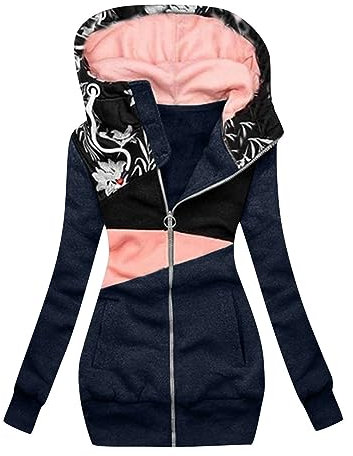 Générique Manteau Femme Hiver Chaud Capuche Manche Longue Zippé Manteau Couleur Unie Matelassée Casual Veste Chaude Teddy Polaire À Capuche D'Hiver Femme Veste Femme Chic et Elegant (Navy, L)