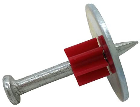 Perno di Fissaggio da 100 Pezzi con Rondella in Acciaio, Kit di Chiodi a Rondella di Fissaggio Durevole E Resistente All'usura, Kit di Chiodi a Rondella in Acciaio Robusto Per Soffitto, Parete in Ceme