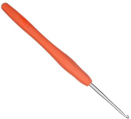 Coopay Häkelnadeln 2,5 mm, 1 Stück Bunt Metall Häkelnadel, Ergonomische Häkelnadeln mit Weichen Griff und Hochwertige Aluminium Häkeln, Häkelnadeln für Arthritische Hände, TPR Griff Häkelnadel 2,5 mm