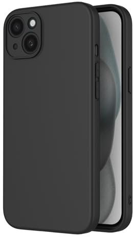 AICEK Compatible con Apple iPhone 15 Plus Cover, Silicone Custodia per iPhone 15 Plus Cover Molle di TPU Sottile Bumper Case Nero