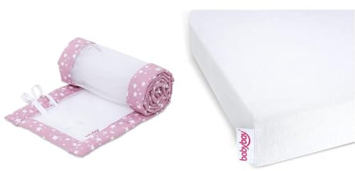 babybay Nestchen Mesh-Piqué/Bettumrandung für Beistellbett/Stoßschutz & Jersey Spannbetttuch Deluxe Doppelpack