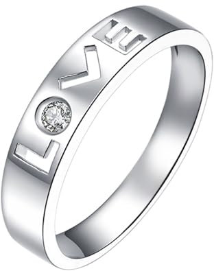 Ehering Herren Platin, Herren Ring Weißgold 950 Platin Liebe Lab Diamant Weiß Rundschliff VVS mit Größe 65 (20.7) Gravur für Hochzeit