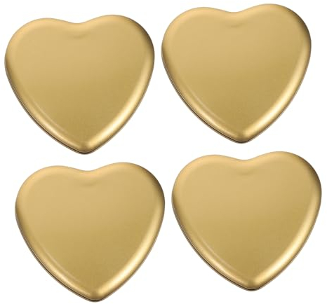DIYEAH 4pcs Boxes Heart Shaped Box Heart Shaped Tin Candle Wedding Decorations for Ceremony Tea Coffee Wedding Cookie Jar Country Decor Yule Case Tinplate With Cover Metal Can
