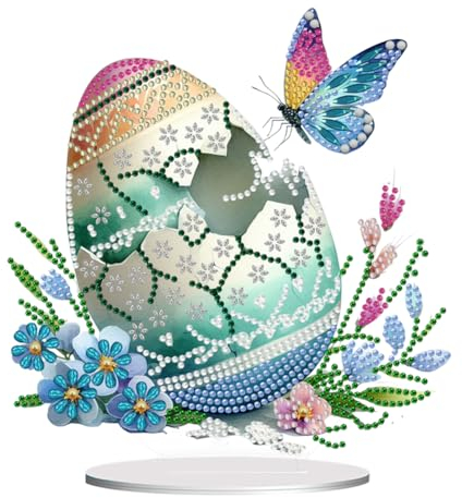 Starnearby DIY Diamond Painting Ostern Deko, Ostern Malerei Ostereier Tischdeko, Diamant Painting Ostereier, Diamant Malerei Frühling Ornamente Festliches Geschenk Ostern (G)