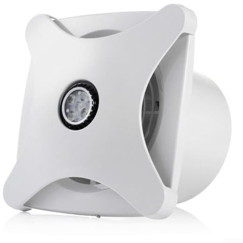 YUANGANG Ventilador de extracción de aire para baño de 28 W con luz LED, blanco, 205 mm x 205 mm