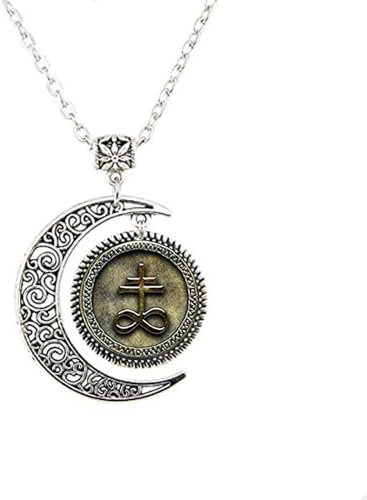 ZHSHQIN Brimstone Or Leviathan Cross Symbol Pendant Necklace Glass Cabochon Necklace