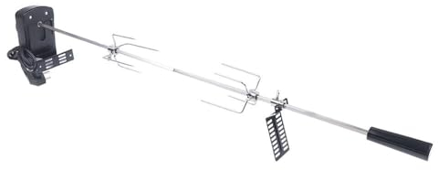 Loobiiny Barbecue professionale con motore in acciaio inox, 80 cm, adatto per barbecue a gas, girarrosto elettrico, barbecue a gas, giardino, barbecue, girarrosto girevole