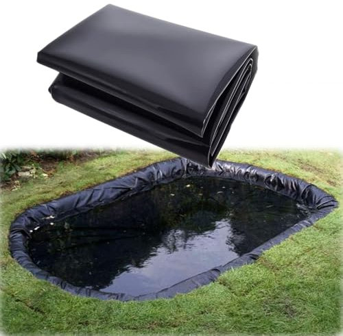 Bâche pour Bassin 8x10m HDPE Bâche D'étang 6x8m Doublure D'étang Étanche 4x6m Revêtement pour Bassin À Poisson Bâche pour Étang pour Étangs à Poissons, Cascades, Fontaines, Jardins Aquatiques(23 x 33f