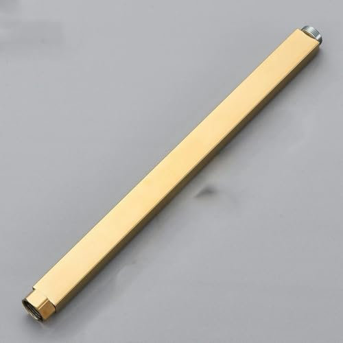 Tubo de extensión para grifo de ducha, cromado, níquel cepillado, dorado y latón antiguo, 40-50 cm, dorado, 40 cm