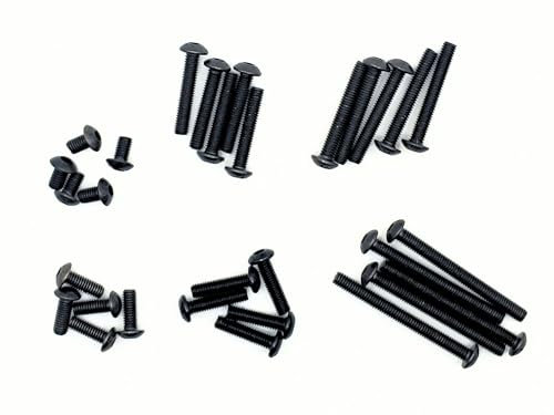M3x16 ISO7380 Linsenkopfschraube Stahl 10,9 schwarz brüniert rcbay Gewindeschrauben 50 Stück Innensechskant M3