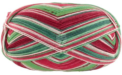 Lana Grossa MEILENWEIT Merino 4-Fach 100g Christmas 6792 - Hellrot/Rot/Dunkel-/Mittel-/Hellgrün/Weiß