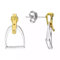 Kiara Jewellery Designer-Ohrstecker aus 925er Sterlingsilber, 2-farbig vergoldet, Steigbügel-Ohrringe., Large, Sterling Silber