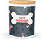 PICANOVA Personalisierte Leckerlidose aus Keramik mit Namen - Hunde Geschenke - Große Hundeleckerli Box für Hunde- & Katzenbesitzer - Weihnachtliche Küchendeko - Candy Bones Design