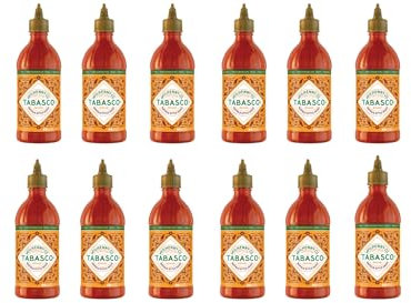 Tabasco Buffalo Style Sauce Piquante - Pack de 12 Bouteilles Squeeze (256ml par bouteille) | Goût Épicé et Riche | Idéal pour Ailes, Burgers, BBQ & Plus | Qualité Authentique Tabasco