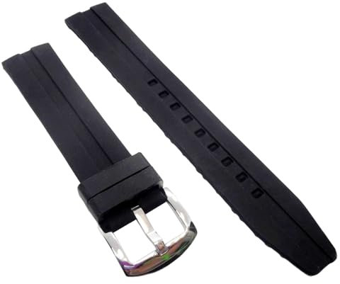 XXL Silicone Watch Strap – Extra Long Rubber Replacement Band for Large Wrists – 20mm 22mm 24mm Black & Blue – Durable, Waterproof, Comfortable Fit (Black, 22mm)