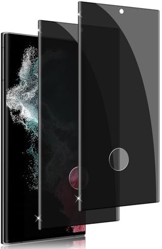 Holilo pour Samsung Galaxy S22 Ultra 5G Anti-Espion Verre Trempé 2 Pièces, 9H Dureté Privacy Verre Trempé Membrane Anti-Spy Protection D'écran Anti-Peeping Anti Rayures Film Protection