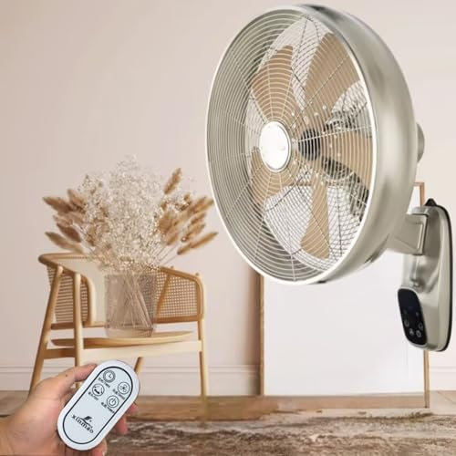 Wall Mount Fan, 16 Inch Wall Fans With 5 Blades, 16 Inch Wall Fans With 5 Blades, Electric Cooling Fan for Bedroom Home Kitchen, Gym, garage(D)