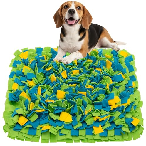 TUKOAW Snuffle Mat for Dogs, Interactive Dog Toys for Slow Feeding & Smell Training Indoor Outdoor, Enrichment Pet Foraging Mat for Small, Medium & Large Dogs, Rabbit, Puppy, Cat, (16*22)